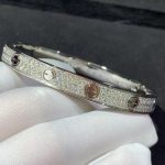 Vòng Tay Cartier Love Chế Tác Kim Cương Tự Nhiên Vàng Trắng 18K (2)