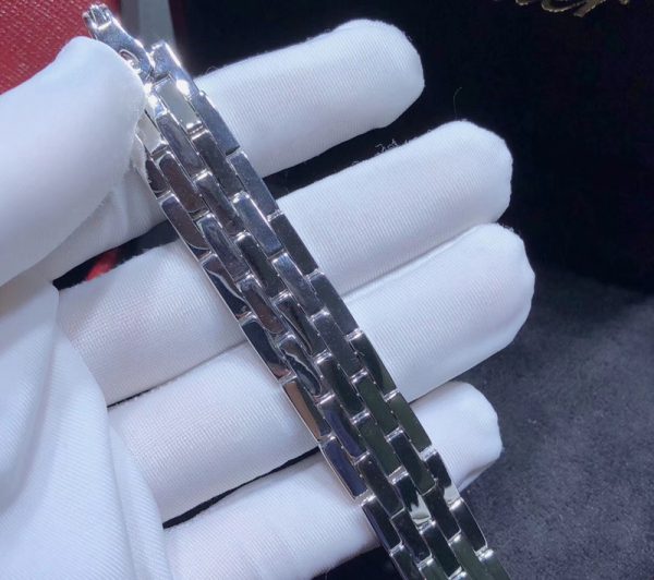 Vòng Tay Chế Tác Cartier Agrafe Kim Cương Tự Nhiên Vàng Trắng 18K (2)