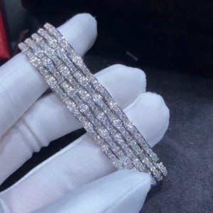 Vòng Tay Chế Tác Cartier Agrafe Kim Cương Tự Nhiên Vàng Trắng 18K (2)