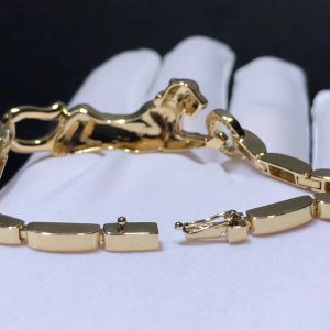 Vòng Tay Chế Tác Vàng Hồng 18K Đính Kim Cương Tự Nhiên Panthère De Cartier (1)