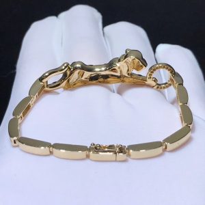 Vòng Tay Chế Tác Vàng Hồng 18K Đính Kim Cương Tự Nhiên Panthère De Cartier (1)