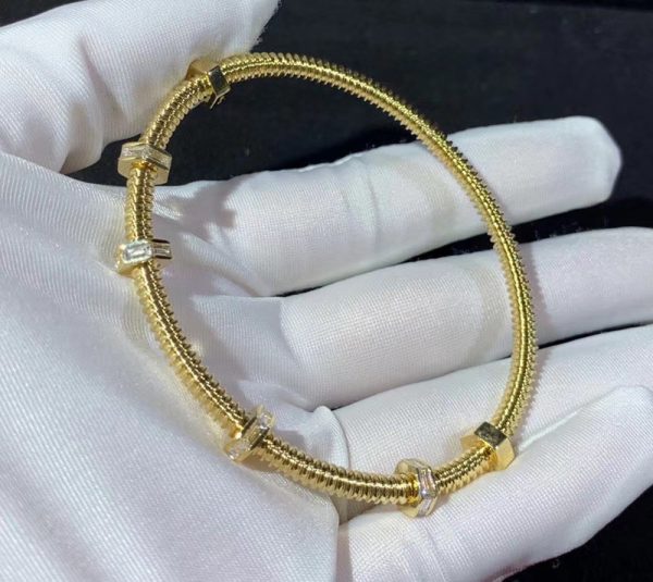 Vòng Tay Ecrou De Cartier Chế Tác Kim Cương Tự Nhiên Vàng 18K (2)