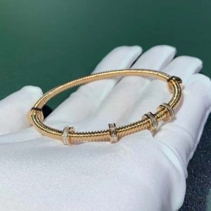 Vòng Tay Ecrou De Cartier Chế Tác Vàng Hồng 18K Kim Cương Tự Nhiên (2)