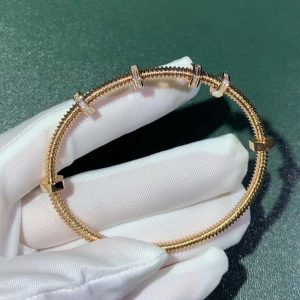 Vòng Tay Ecrou De Cartier Chế Tác Vàng Hồng 18K Kim Cương Tự Nhiên (2)