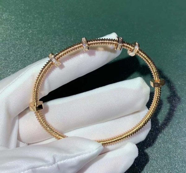 Vòng Tay Ecrou De Cartier Chế Tác Vàng Hồng 18K Kim Cương Tự Nhiên (2)