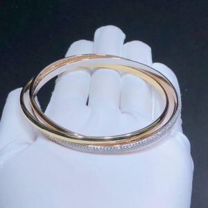 Vòng Tay Nữ Cartier Trinity Chế Tác Kim Cương Vàng 18K (3)