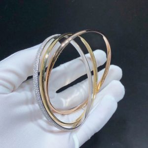 Vòng Tay Nữ Cartier Trinity Chế Tác Kim Cương Vàng 18K (3)