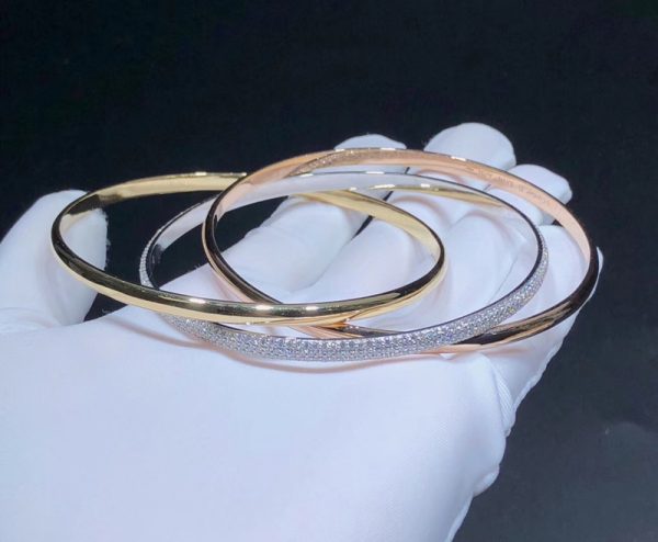 Vòng Tay Nữ Cartier Trinity Chế Tác Kim Cương Vàng 18K (3)