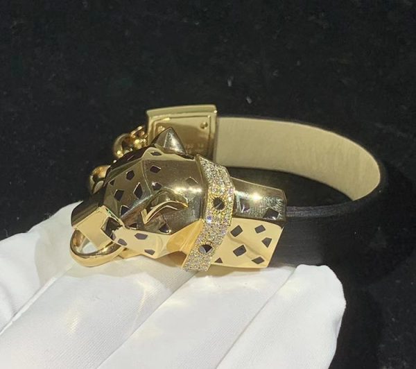 Vòng Tay Panthère De Cartier Chế Tác Mã Não Kim Cương Tự Nhiên Vàng 18K (2)