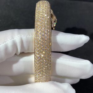 Vòng Tay Panthère De Cartier Chế Tác Ngọc Lục Bảo Mã Não Kim Cương Tự Nhiên Vàng 18K (2)