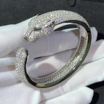 Vòng Tay Panthère De Cartier Chế Tác Ngọc Lục Bảo Mã Não Kim Cương Tự Nhiên Vàng Trắng 18K (2)