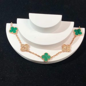 Vòng Tay Van Cleef & Arpels Vintage Alhambra Nữ Chế Tác Đá Quý Kim Cương Vàng Hồng 18K (2)