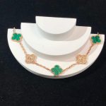 Vòng Tay Van Cleef & Arpels Vintage Alhambra Nữ Chế Tác Đá Quý Kim Cương Vàng Hồng 18K (2)