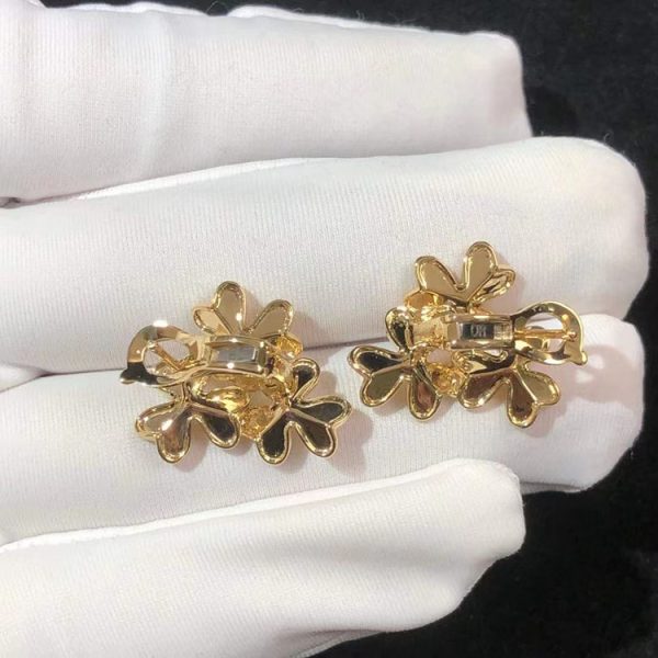 Bông Tai Nữ Van Cleef & Arpels Frivole Chế Tác Vàng 18K Đính Kim Cương Tự Nhiên (2)