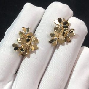 Bông Tai Nữ Van Cleef & Arpels Frivole Chế Tác Vàng 18K Đính Kim Cương Tự Nhiên (2)