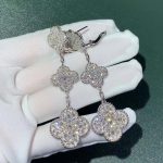 Bông Tai Nữ Van Cleef & Arpels Magic Alhambra Kim Cương Vàng Trắng 18K Chế Tác (2)