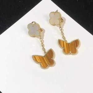 Bông Tai Van Cleef & Arpels Lucky Alhambra Nữ Chế Tác Đá Quý Vàng 18K (2)