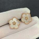 Bông Tai Van Cleef & Arpels Lucky Spring Chế Tác Xà Cừ Tự Nhiên Vàng Hồng 18K (2)