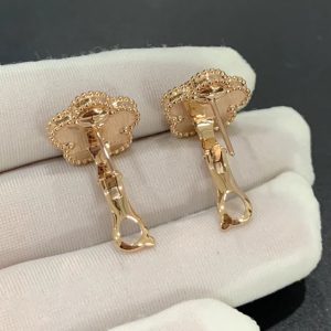 Bông Tai Van Cleef & Arpels Lucky Spring Chế Tác Xà Cừ Tự Nhiên Vàng Hồng 18K (2)