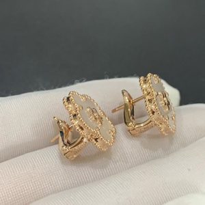 Bông Tai Van Cleef & Arpels Lucky Spring Chế Tác Xà Cừ Tự Nhiên Vàng Hồng 18K (2)