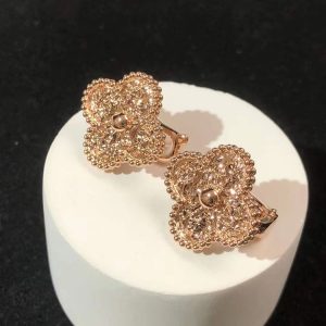 Bông Tai Van Cleef & Arpels Vintage Alhambra Chế Tác Vàng Hồng 18K (2)