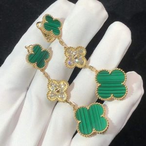 Bông Tai Van Cleef & Arpels Vintage Alhambra Nữ Chế Tác Đá Quý Vàng 18K (2)