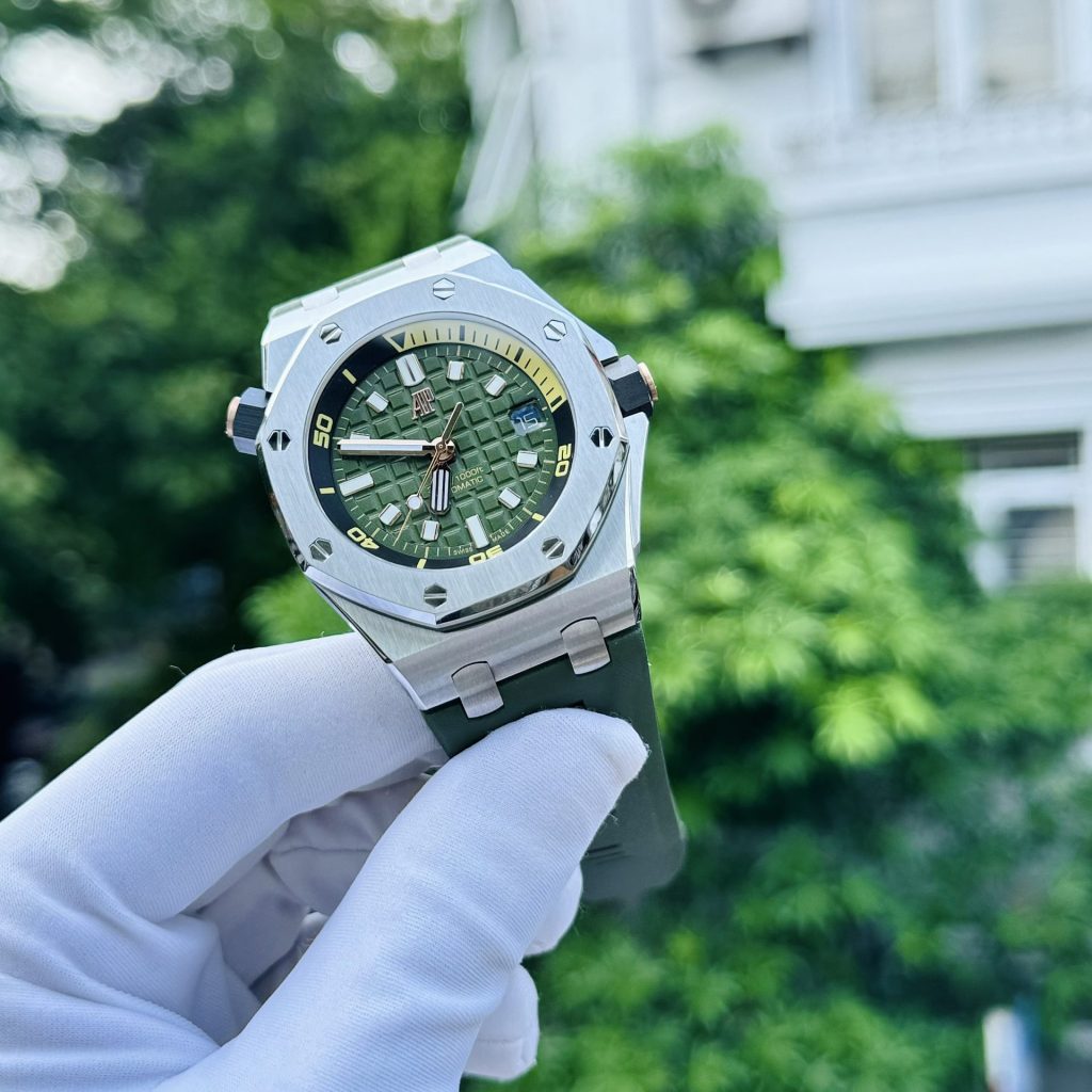 Đồng Hồ Audemars Piguet Royal Oak 15720ST Màu Xanh Lá Fake 11 Nhà Máy IP 42mm (6)