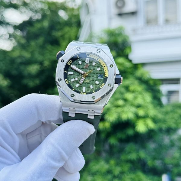 Đồng Hồ Audemars Piguet Royal Oak 15720ST Màu Xanh Lá Fake 11 Nhà Máy IP 42mm (6)