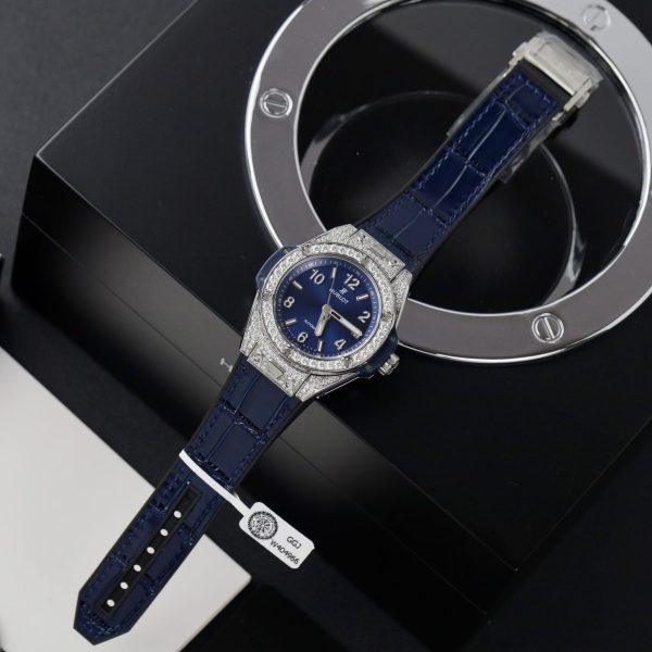 Đồng Hồ Hublot Big Bang One Click Đính Moissanite Màu Xanh Blue 39mm (8)