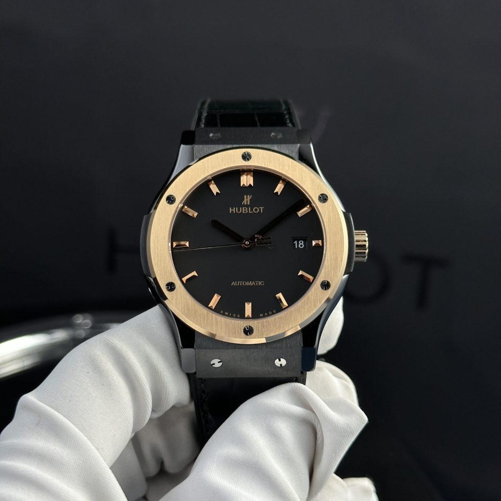 Đồng Hồ Hublot Chế Tác Classic Fusion Ceramic Demi Gold Máy SW300 JJZ 42mm (3)