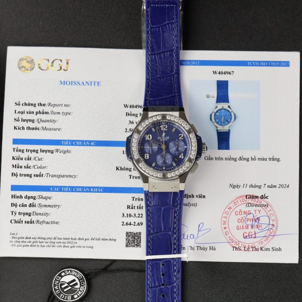 Đồng Hồ Hublot Đính Kim Cương Moissanite Big Bang Chronograph 44mm (3)