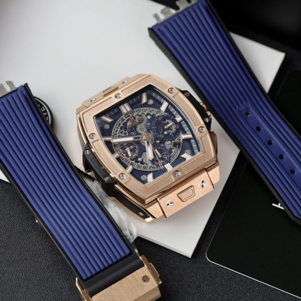 Đồng Hồ Hublot Spirit Of Big Bang King Gold Màu Xanh Dương Fake 11 42mm (5)