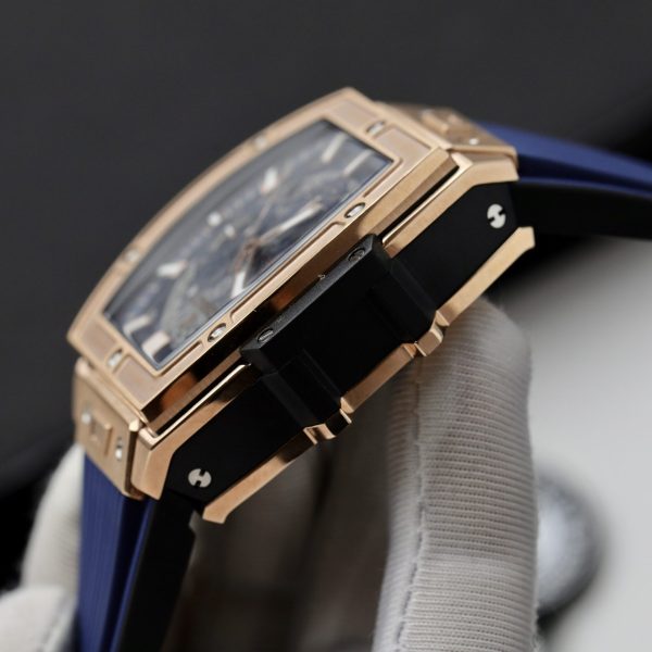 Đồng Hồ Hublot Spirit Of Big Bang King Gold Màu Xanh Dương Fake 11 42mm (5)