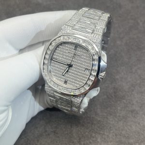 Đồng Hồ Patek Philippe Chế Tác Vàng Trắng Kim Cương CVD Nautilus 5719 40mm (6)