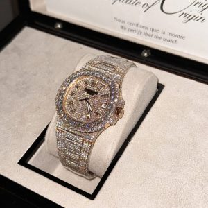 Đồng Hồ Patek Philippe Nautilus 5719 Chế Tác Bọc Vàng Full Moissanite 40mm (8)