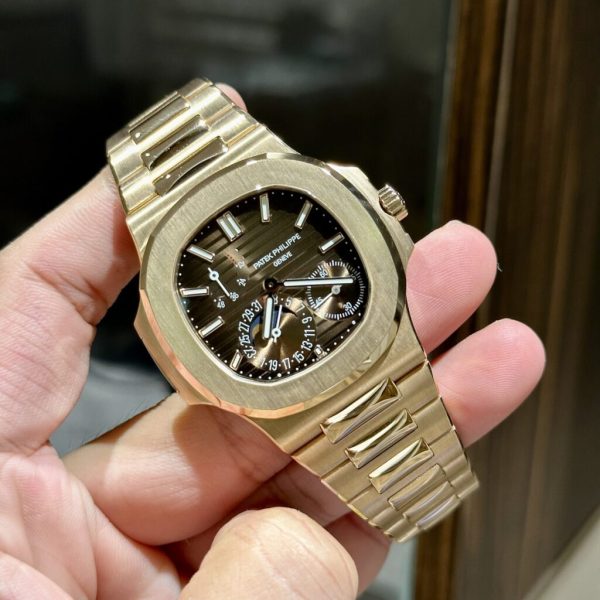 Đồng Hồ Patek Philippe Vàng Nguyên Khối 18K Nautilus 5712 Mặt Nâu 40mm (7)