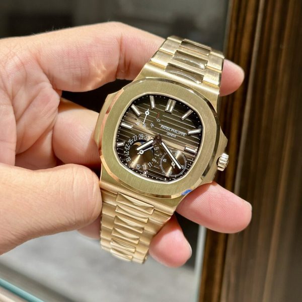 Đồng Hồ Patek Philippe Vàng Nguyên Khối 18K Nautilus 5712 Mặt Nâu 40mm (7)