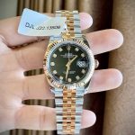 Đồng Hồ Rolex Bọc Vàng Hồng Mặt Đen Nhà Máy GM DateJust 36mm (1)