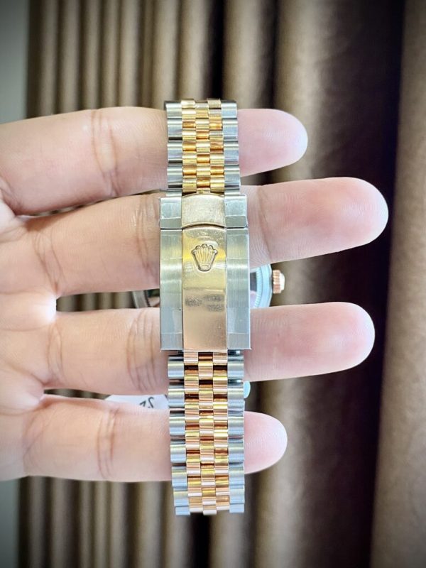 Đồng Hồ Rolex Bọc Vàng Hồng Mặt Đen Nhà Máy GM DateJust 36mm (1)