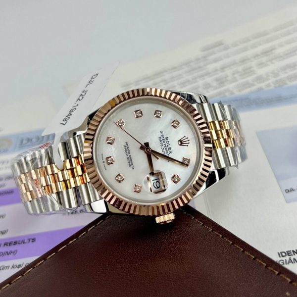 Đồng Hồ Rolex Bọc Vàng Thật Mặt Xà Cừ Máy GM DateJust 41mm (1)