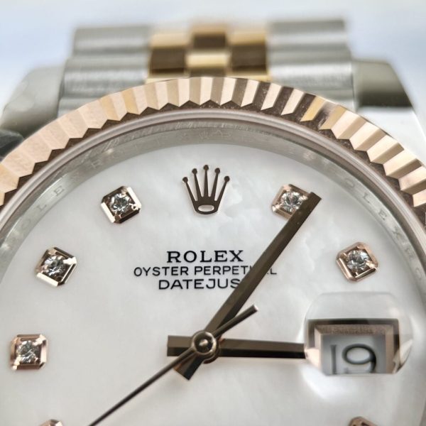 Đồng Hồ Rolex Bọc Vàng Thật Mặt Xà Cừ Máy GM DateJust 41mm (1)