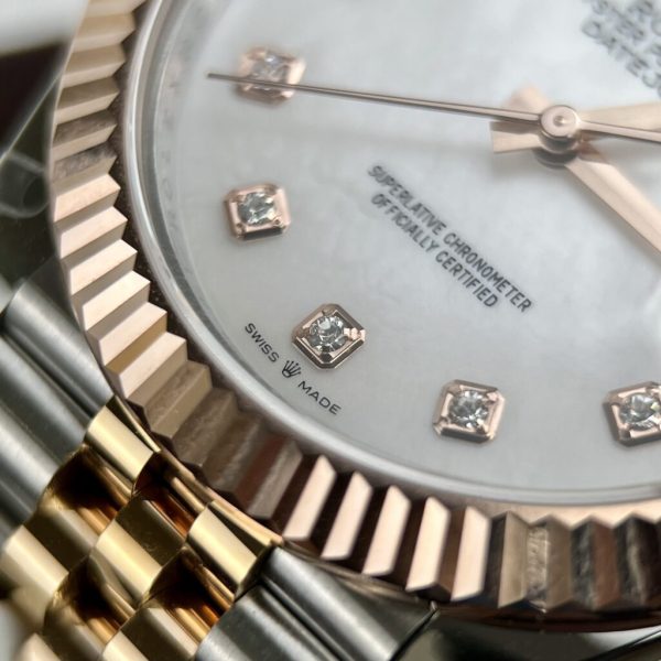 Đồng Hồ Rolex Bọc Vàng Thật Mặt Xà Cừ Máy GM DateJust 41mm (1)