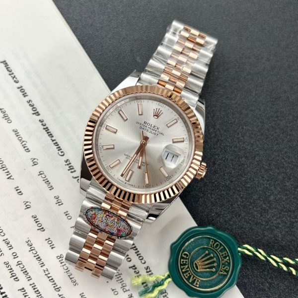 Đồng Hồ Rolex DateJust 126331 Fake 11 Mặt Số Bạc Nhà Máy Clean 41mm (3)