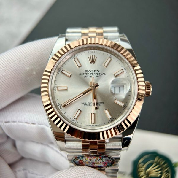 Đồng Hồ Rolex DateJust 126331 Fake 11 Mặt Số Bạc Nhà Máy Clean 41mm (3)