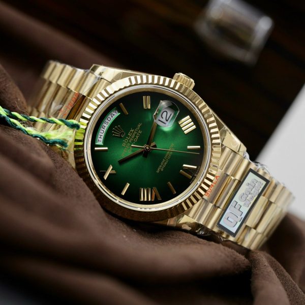 Đồng Hồ Rolex Day-Date 228238-0069 Green Ombre Replica 11 QF Factory 185 Grams 40mm (1)