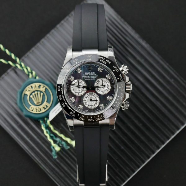 Đồng Hồ Rolex Daytona Mặt Khảm Trai Tím Cọc Số Moissanite Chế Tác 40mm (7)