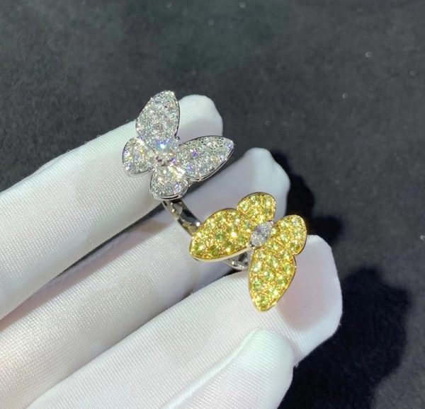 Nhẫn Nữ Chế Tác Van Cleef & Arpels Butterfly Kim Cương Tự Nhiên Vàng 18K (2)