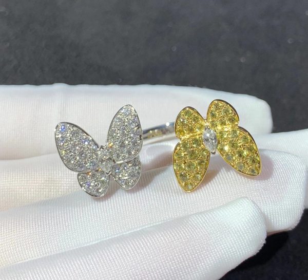 Nhẫn Nữ Chế Tác Van Cleef & Arpels Butterfly Kim Cương Tự Nhiên Vàng 18K (2)