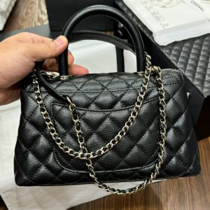 Túi Xách Chanel Coco Replica 11 Nữ Da Bê Màu Đen 24x14x10cm (2)