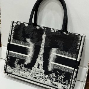 Túi Xách Dior Book Tote Siêu Cấp Nữ Hoạ Tiết Tháp Eiffel 36 (2)